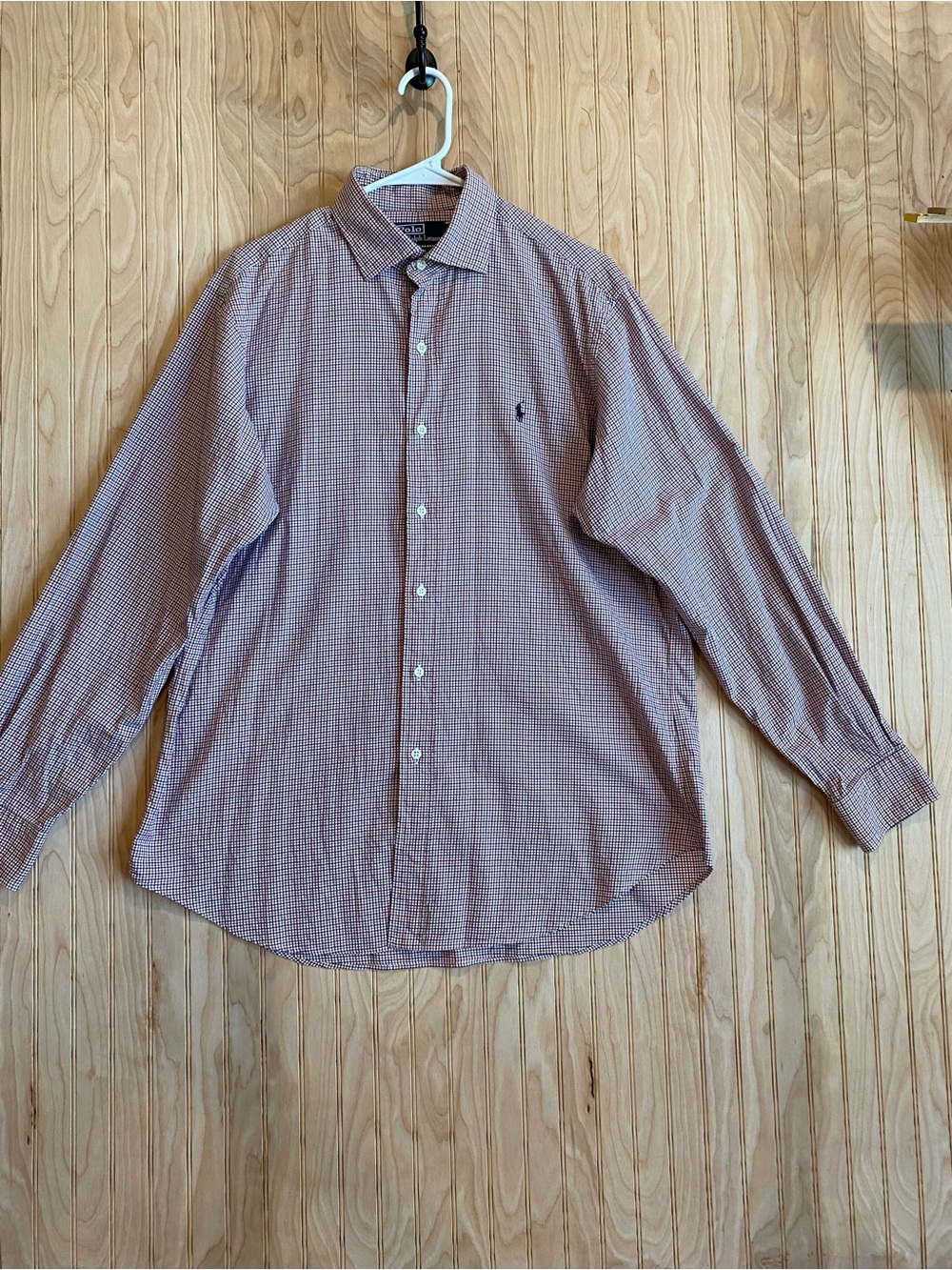 Ralph Lauren Men’s Red Check Long-Sleeve Dress Shirt Sz L. New without Tag.